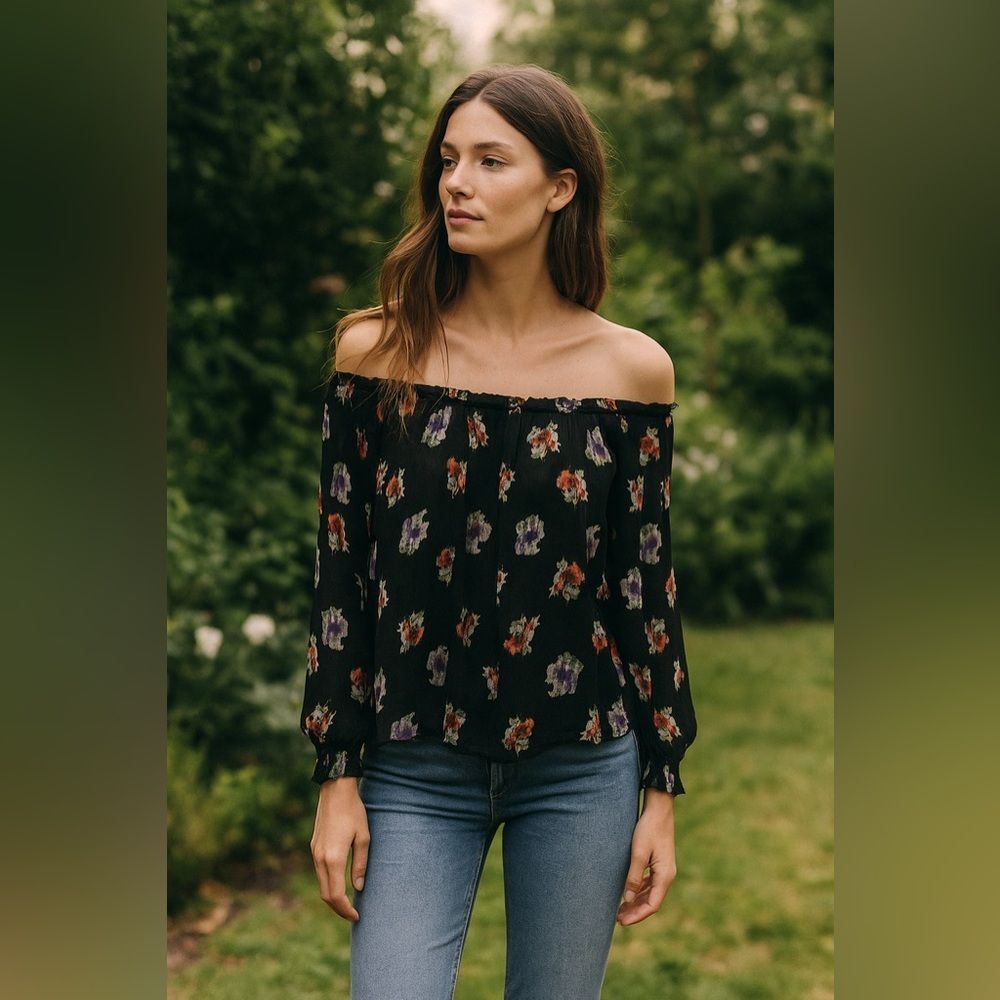 Chelsea Flower For Intermix Floral Off the Shoulder Floral Top XS